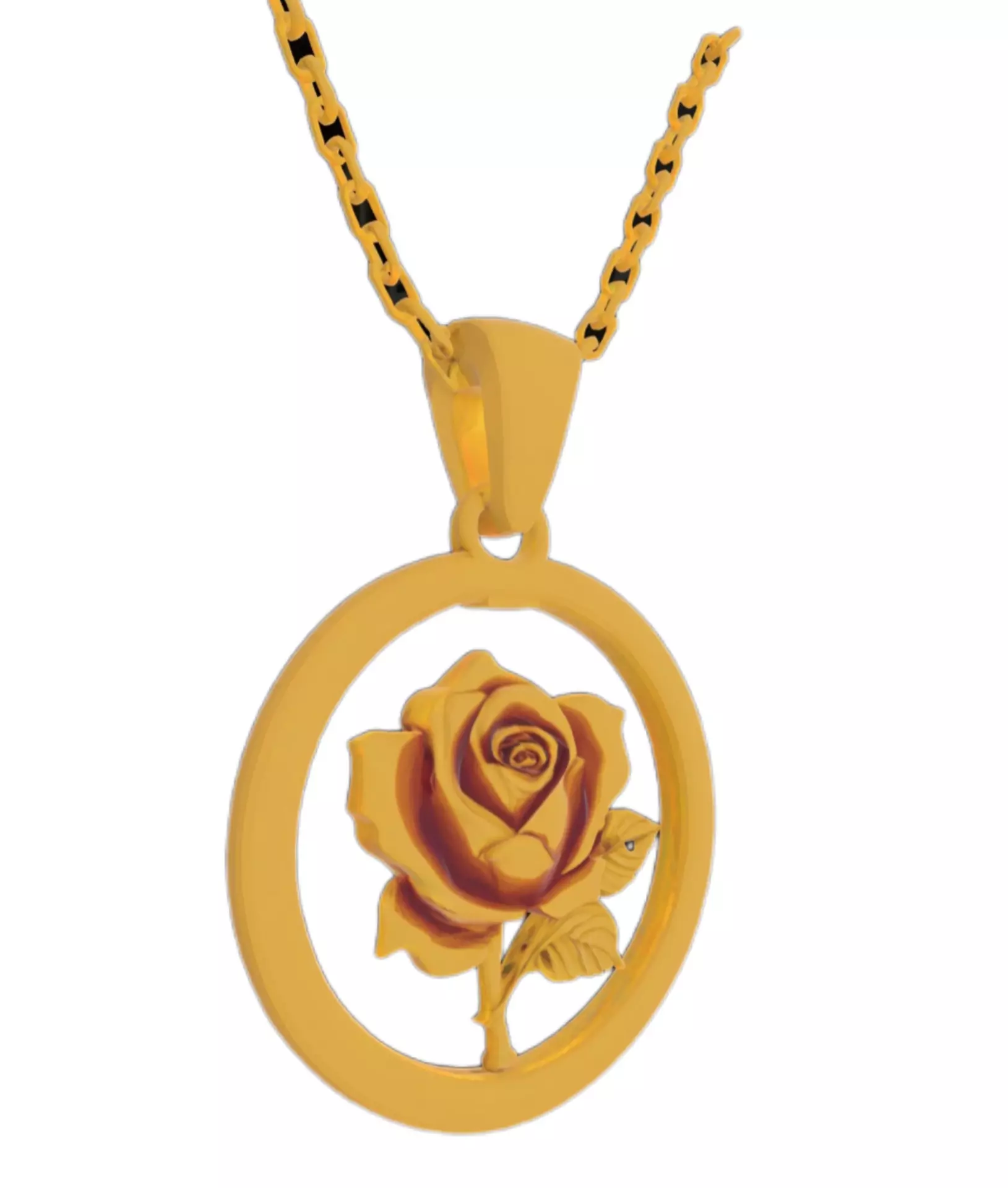 Rose Flower Pendant 3D Model Free 3D print model_4