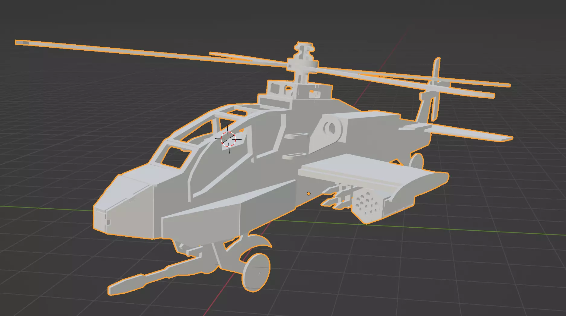 Apache AH-64 Helicopter 3D STL File 3D print model_1