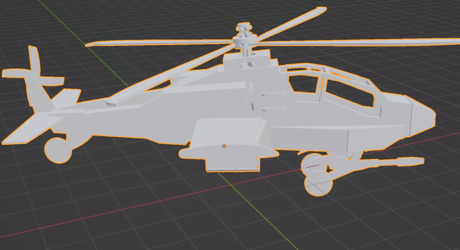 Apache AH-64 Helicopter 3D STL File 3D print model_2