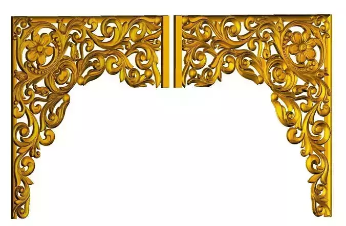 Decorative Corner-Design for CNC-Baroque