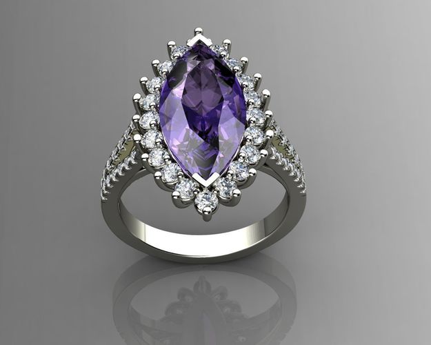 Marquise Diana Ring 3D print model