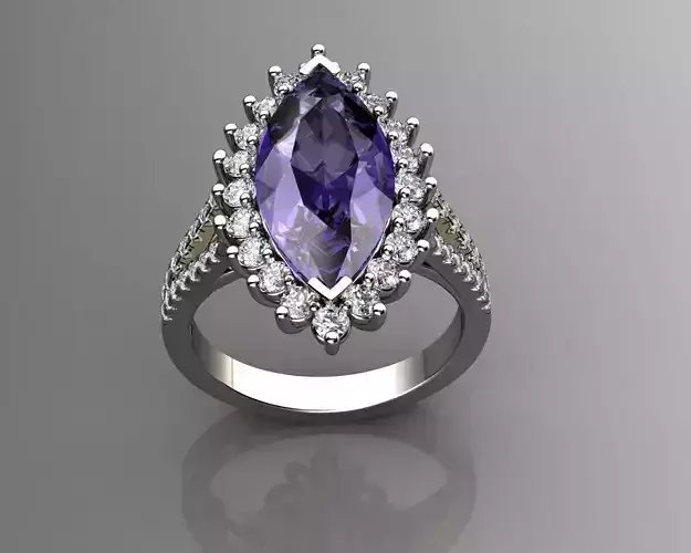 Marquise Diana Ring 3D print model
