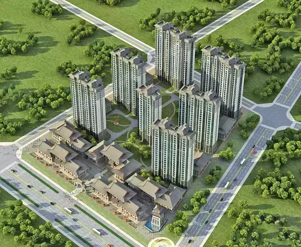 Modern Residential Community with Cultural Retail Street