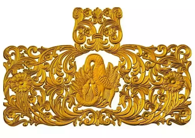 Ornament Wood Carving-Birds-Floral