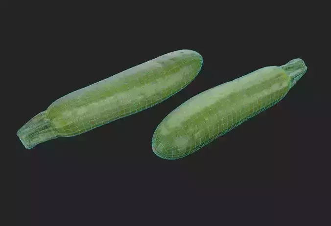 Zucchini M02 Low-poly 3D model 2