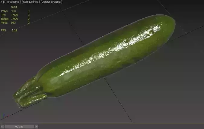 Zucchini M02 Low-poly 3D model 3