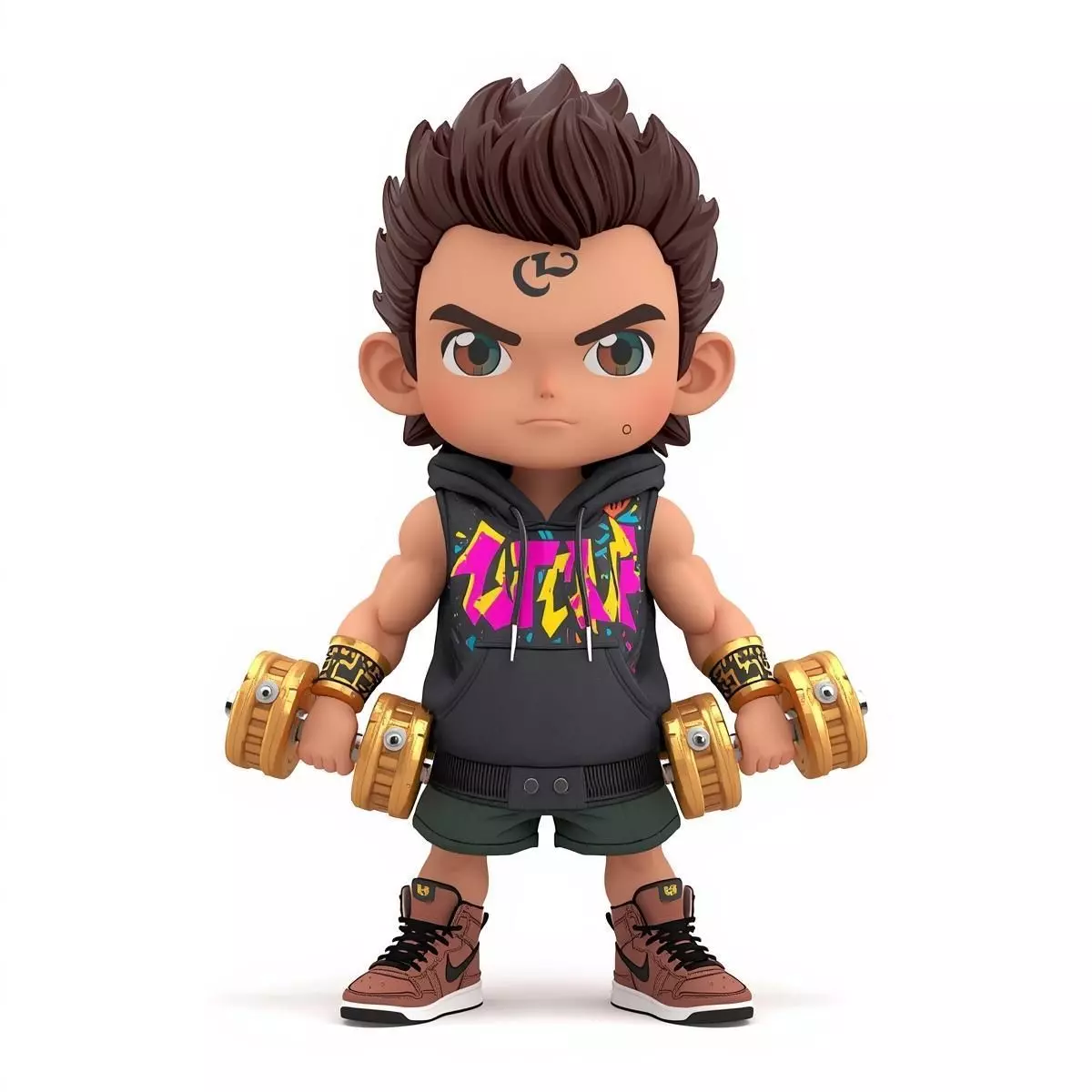 Chibi Hercules Street Gym 3D Model Urban Hero 3D model_0