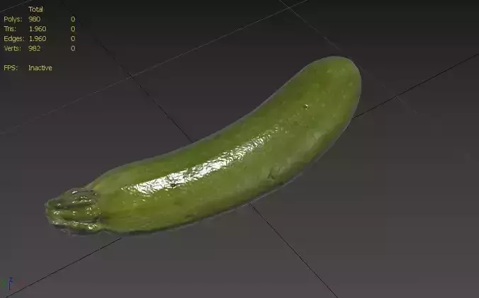Zucchini M04 Low-poly 3D model 3