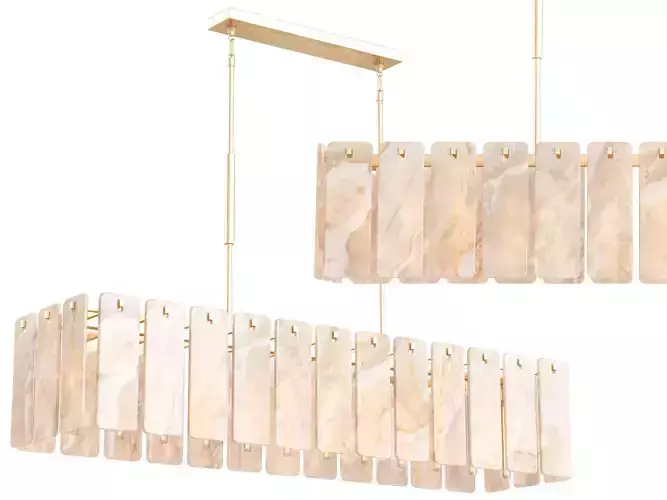 Calamette Onyx Rectangular Chandelier-Large 3D model