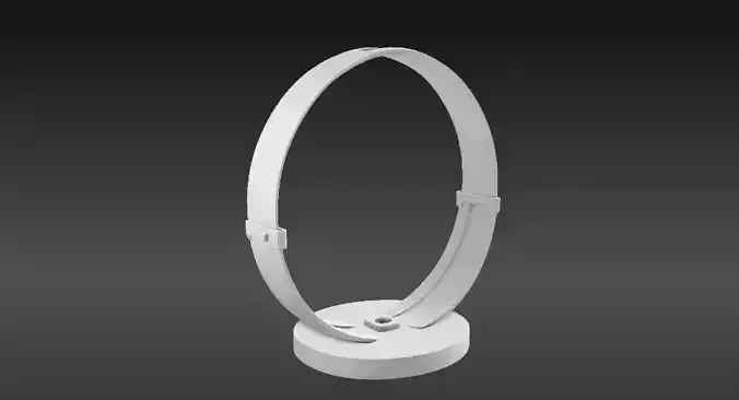 Curved Headphone Stand Modern 3D Printable Desk Accessory Low-poly 3D model