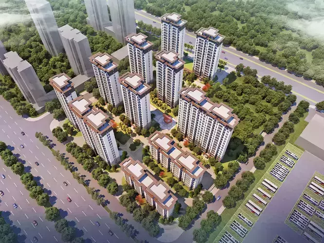 Modern High-Rise Residential Community