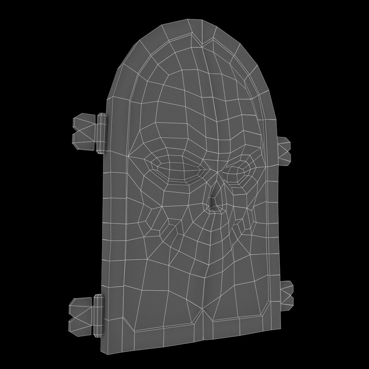 Gate with a Skull Ornament Low-poly 3D model_5