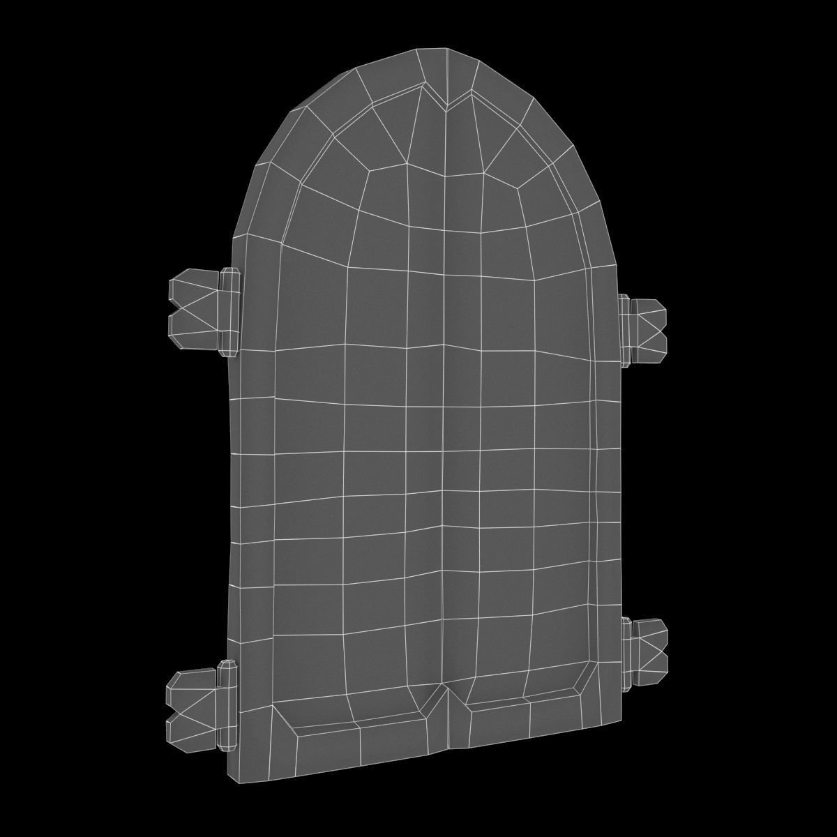 Gate with a Skull Ornament Low-poly 3D model_6