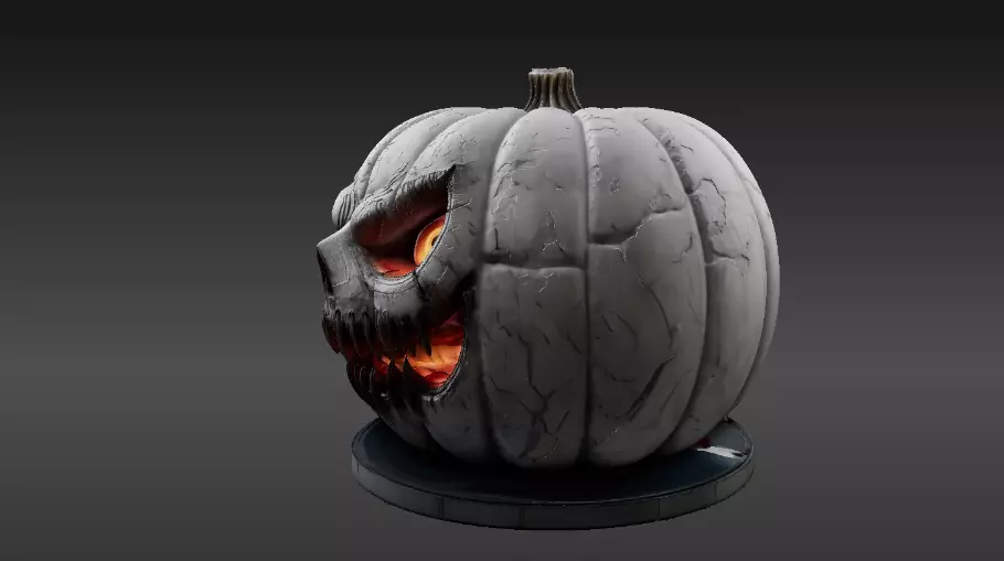 Jack-O -Lantern Pumpkin 3D Model Premium Halloween Decor 3D print model_10