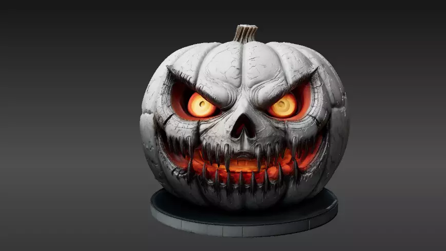 Jack-O -Lantern Pumpkin 3D Model Premium Halloween Decor 3D print model_0