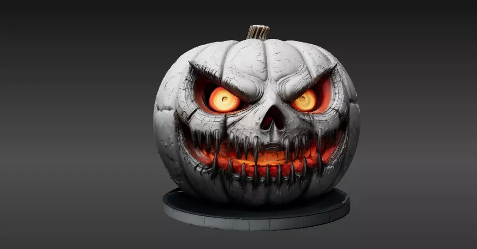 Jack-O -Lantern Pumpkin 3D Model Premium Halloween Decor 3D print model_7