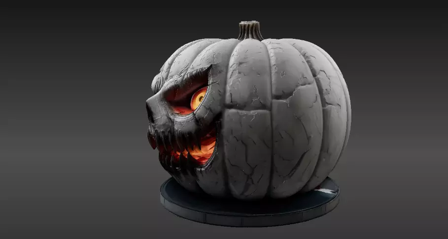 Jack-O -Lantern Pumpkin 3D Model Premium Halloween Decor 3D print model_1
