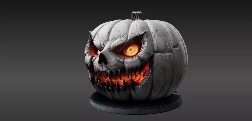 Jack-O -Lantern Pumpkin 3D Model Premium Halloween Decor 3D print model_4