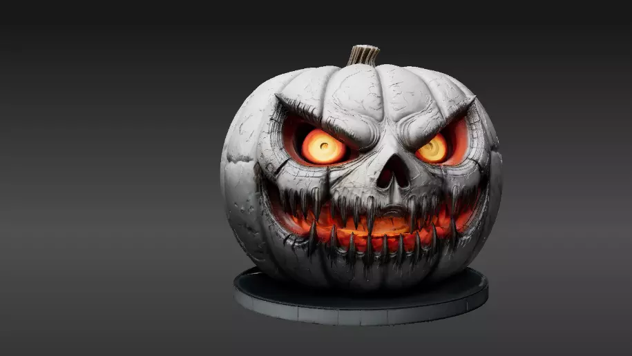 Jack-O -Lantern Pumpkin 3D Model Premium Halloween Decor 3D print model_8