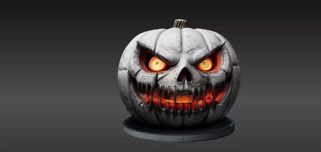 Jack-O -Lantern Pumpkin 3D Model Premium Halloween Decor 3D print model_6