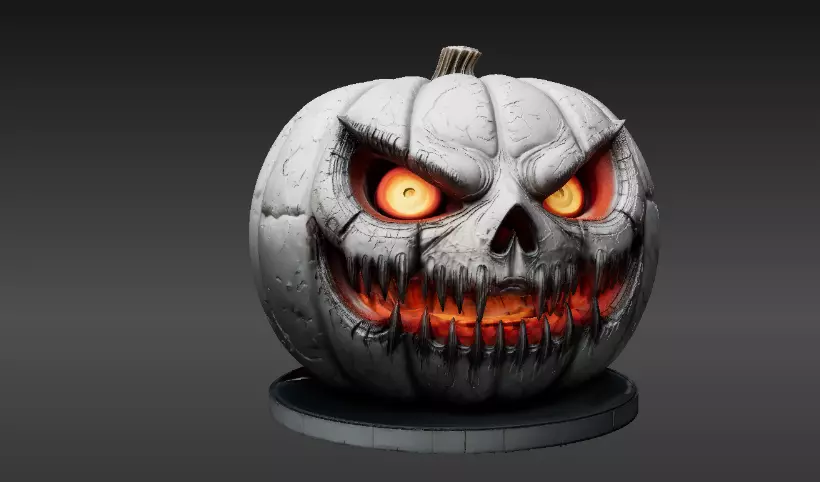 Jack-O -Lantern Pumpkin 3D Model Premium Halloween Decor 3D print model_9