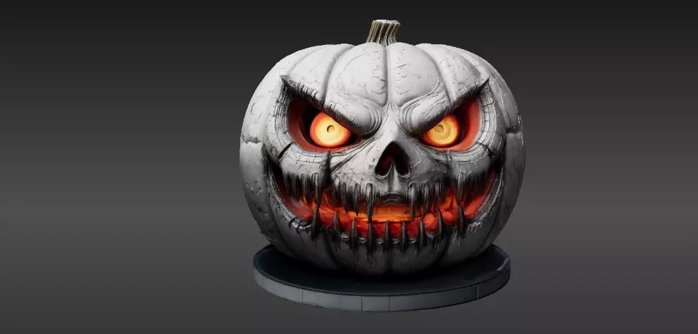 Jack-O -Lantern Pumpkin 3D Model Premium Halloween Decor 3D print model_3