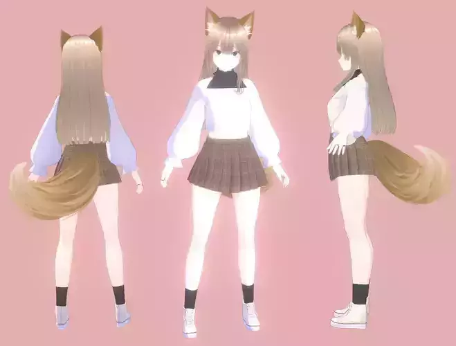 Vroid 3D cute anime character