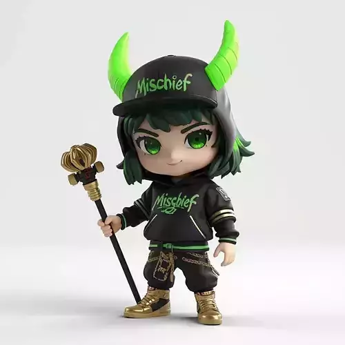 Chibi Loki God of Mischief 3D Model Urban Antagonist 3D model