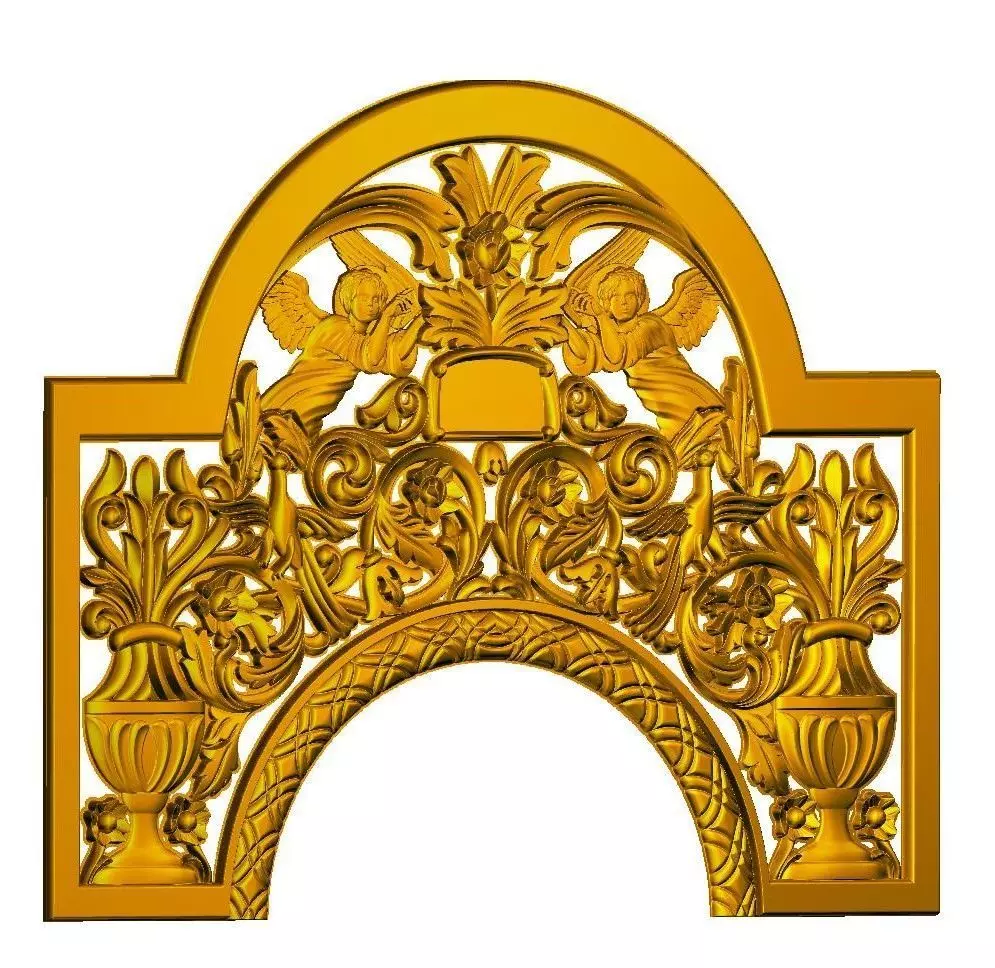 Church Arch Frame STL- Angels 3D print model_0