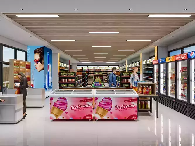 Supermarket Hypermarket Convenience Store 5 3D model