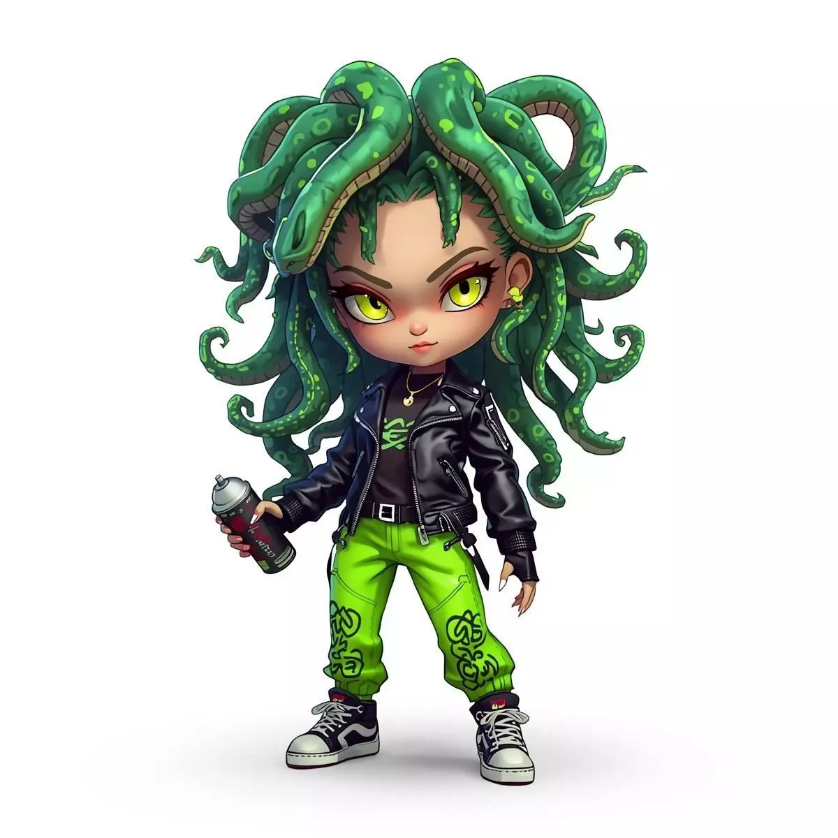 Chibi Medusa Urban Gorgon 3D Model Street Art Figure 3D model_0