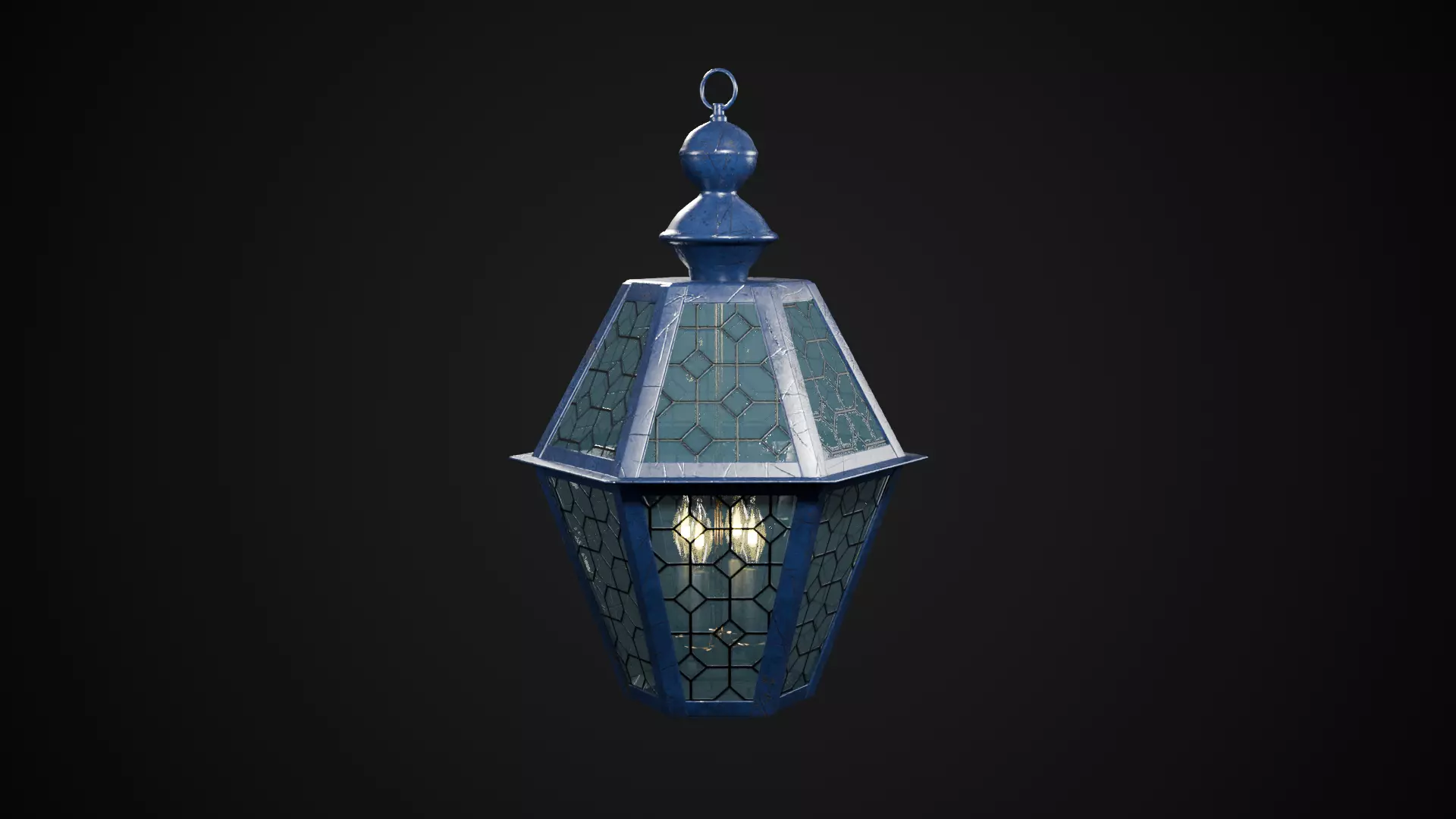 Verdigris Lanterns Low-poly 3D model