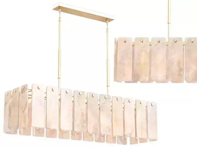 Calamette Onyx Rectangular Chandelier-Medium 3D model