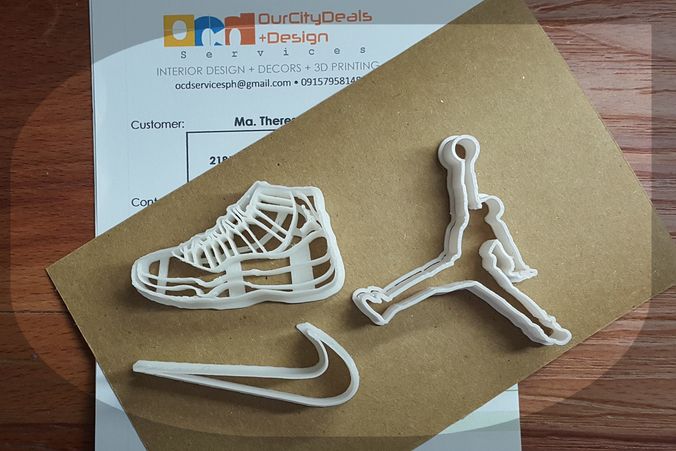 Basketball set jordan shoe cookie cutter 3D print model