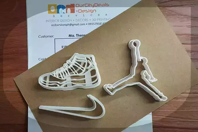 Basketball set jordan shoe cookie cutter 3D print model