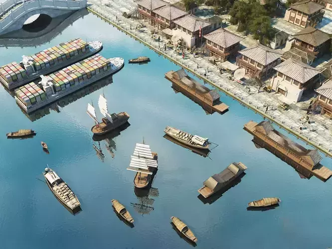 Water Town Riverside District - Aerial Exterior