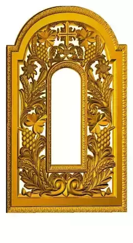 Ornate Church Model- Cross  Grapes and Floral Motif 