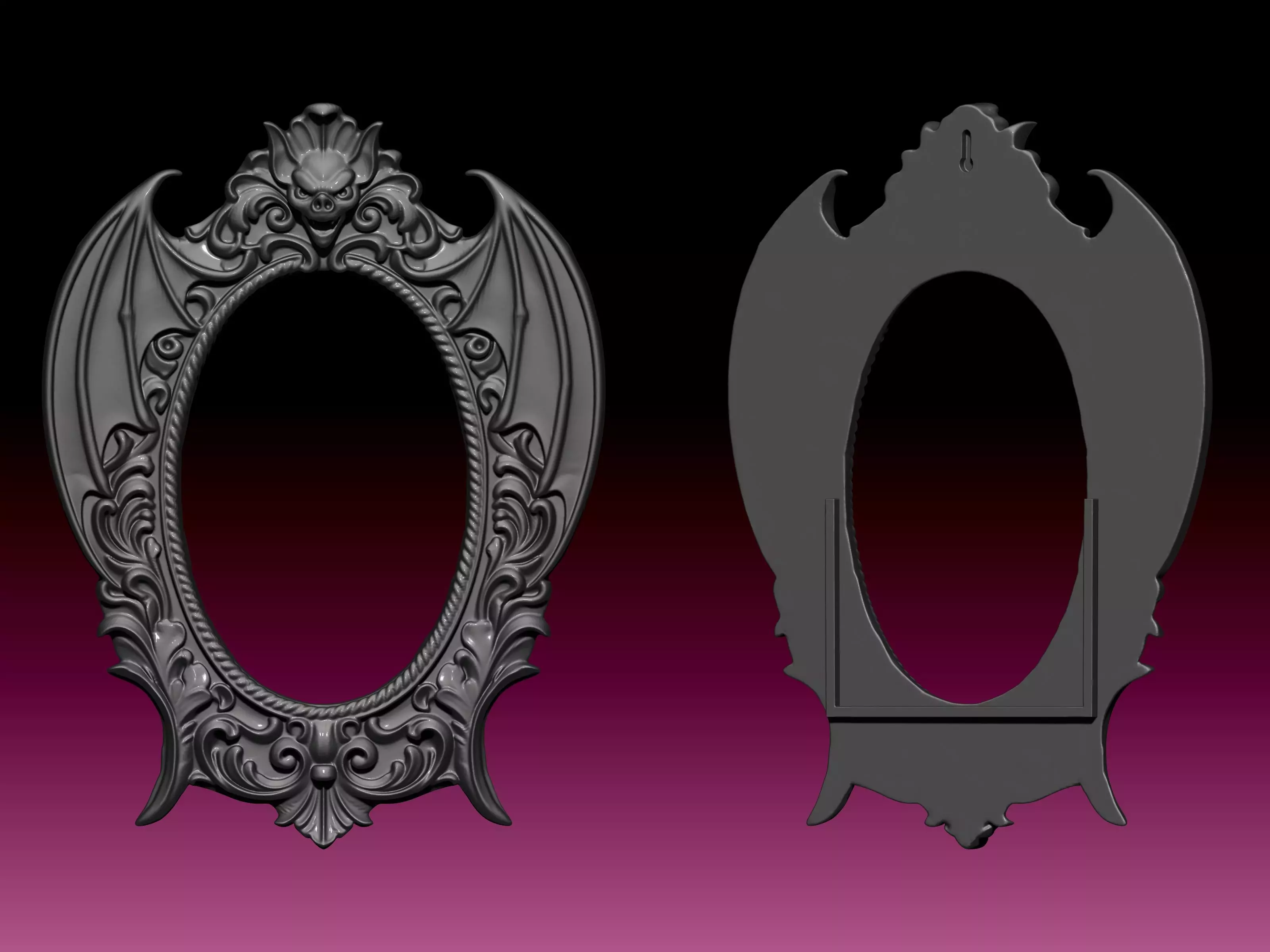 gothic frame  3D print model_1