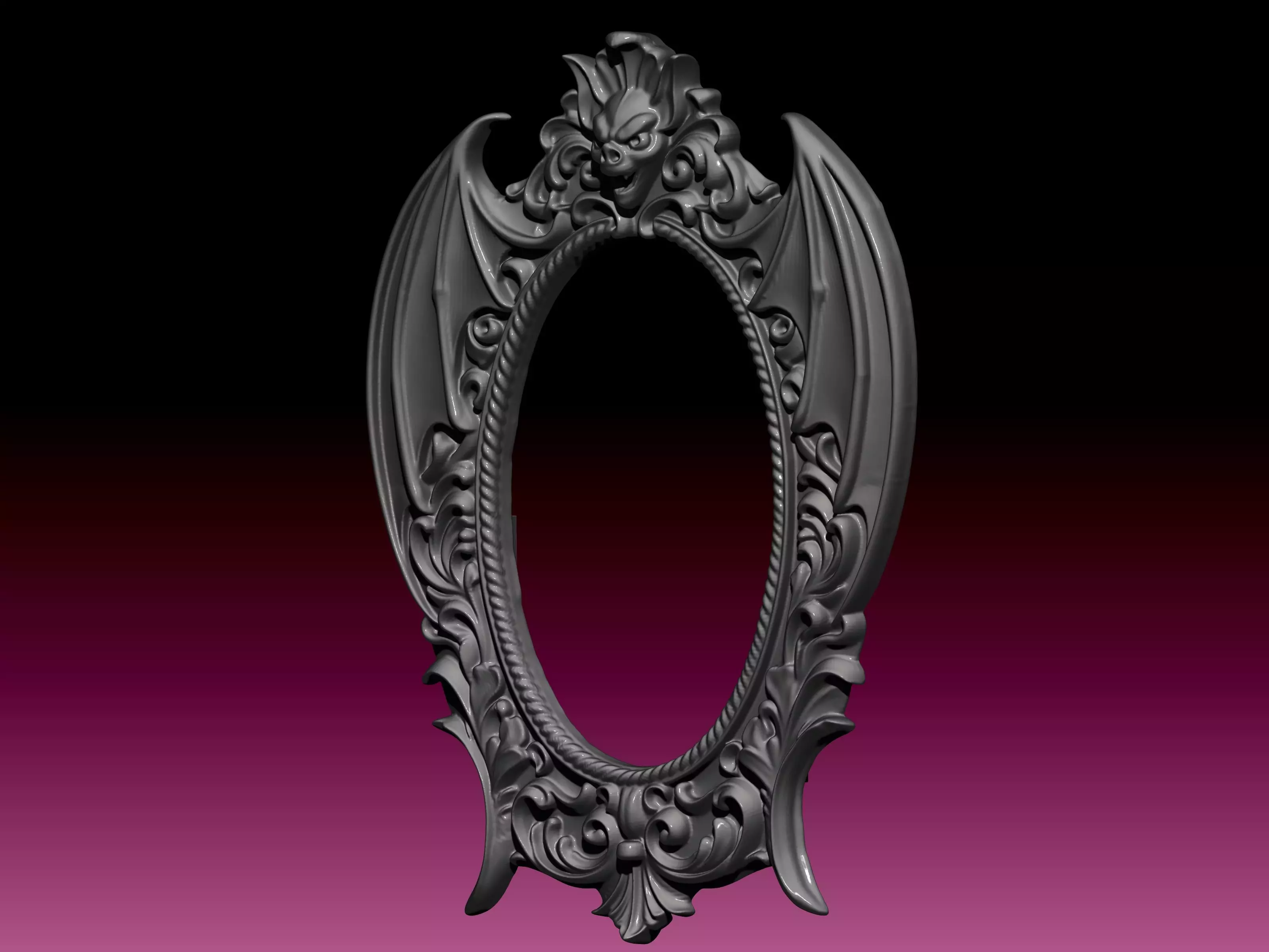 gothic frame  3D print model_2