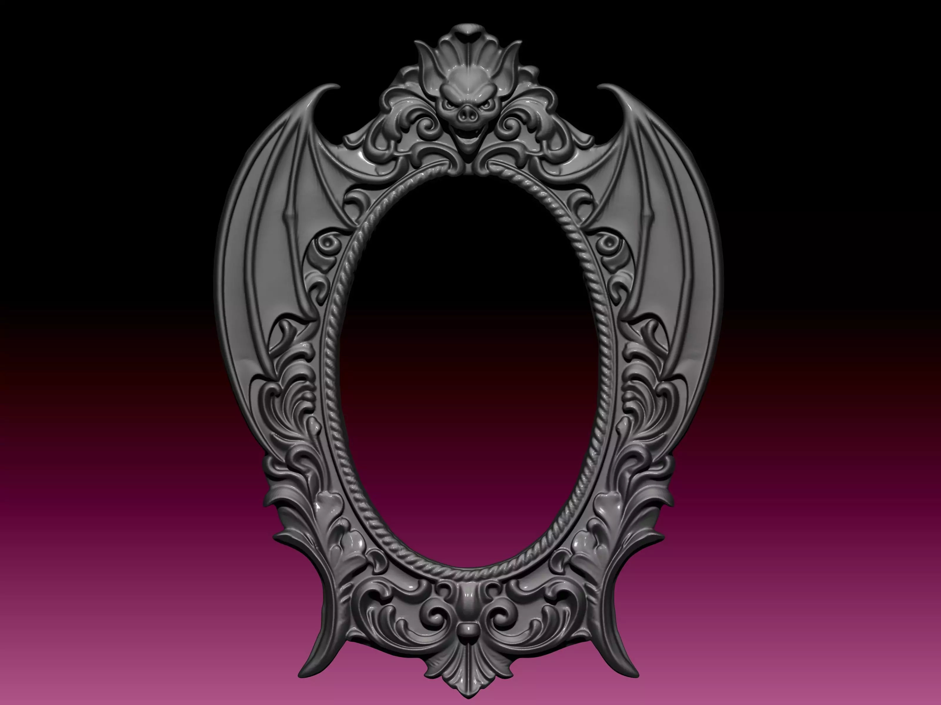 gothic frame  3D print model_0