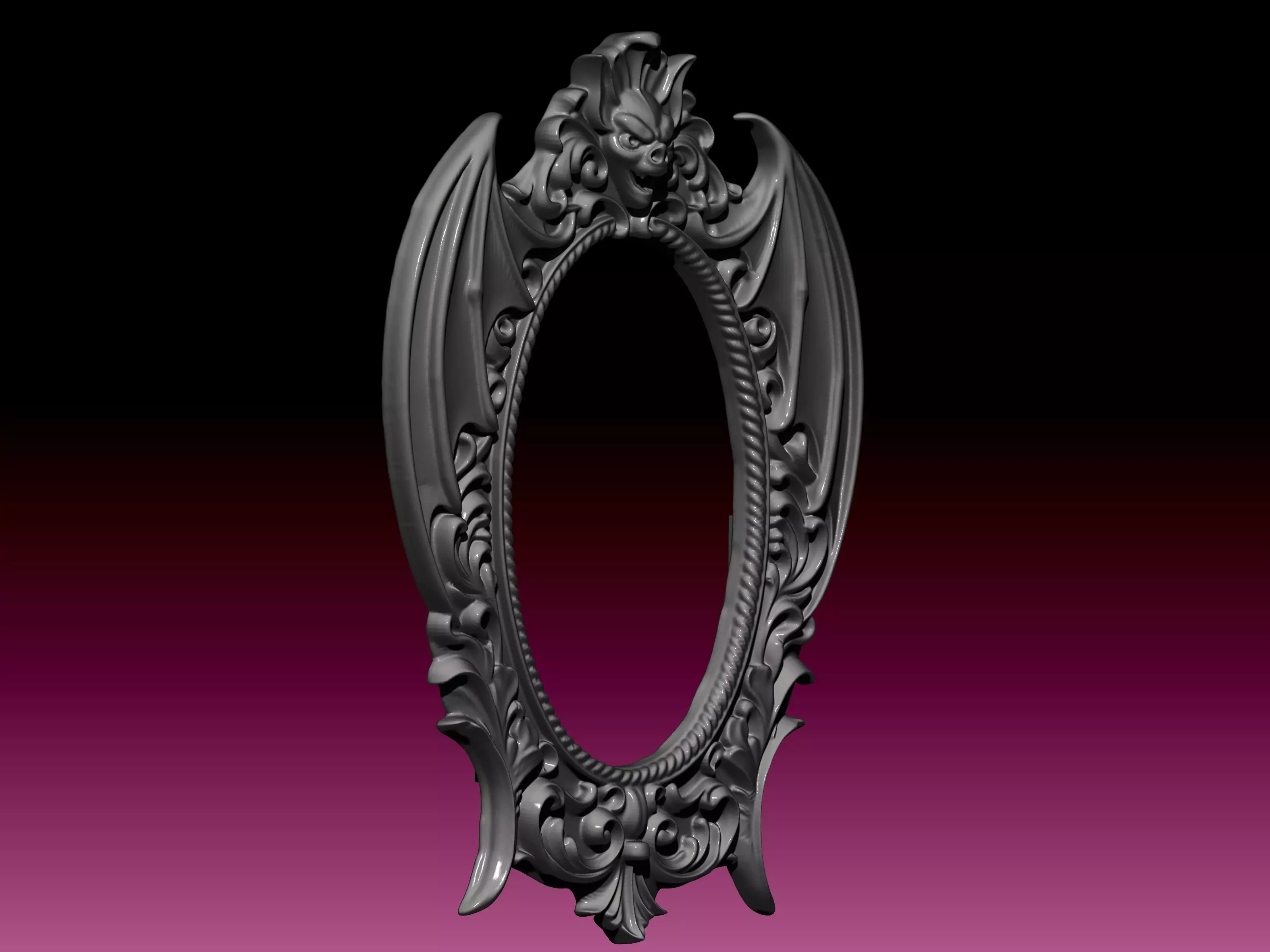 gothic frame  3D print model_3
