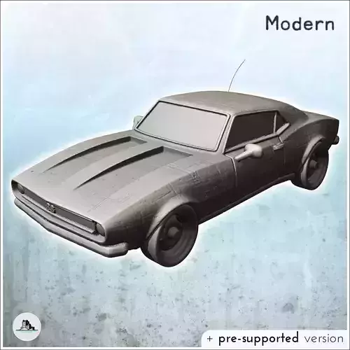 Chevrolet Camaro Z28 muscle car 2 - Modern WW2 WW1 World War Dia 3D print model