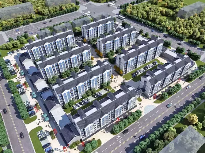 Modern Mid-Rise Residential Community