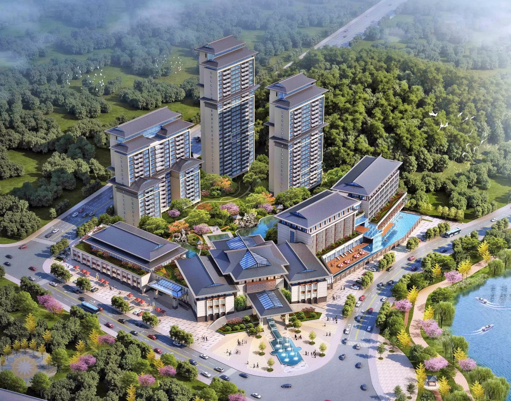 Luxury Waterfront Mixed-use Resort Complex 3D model_0