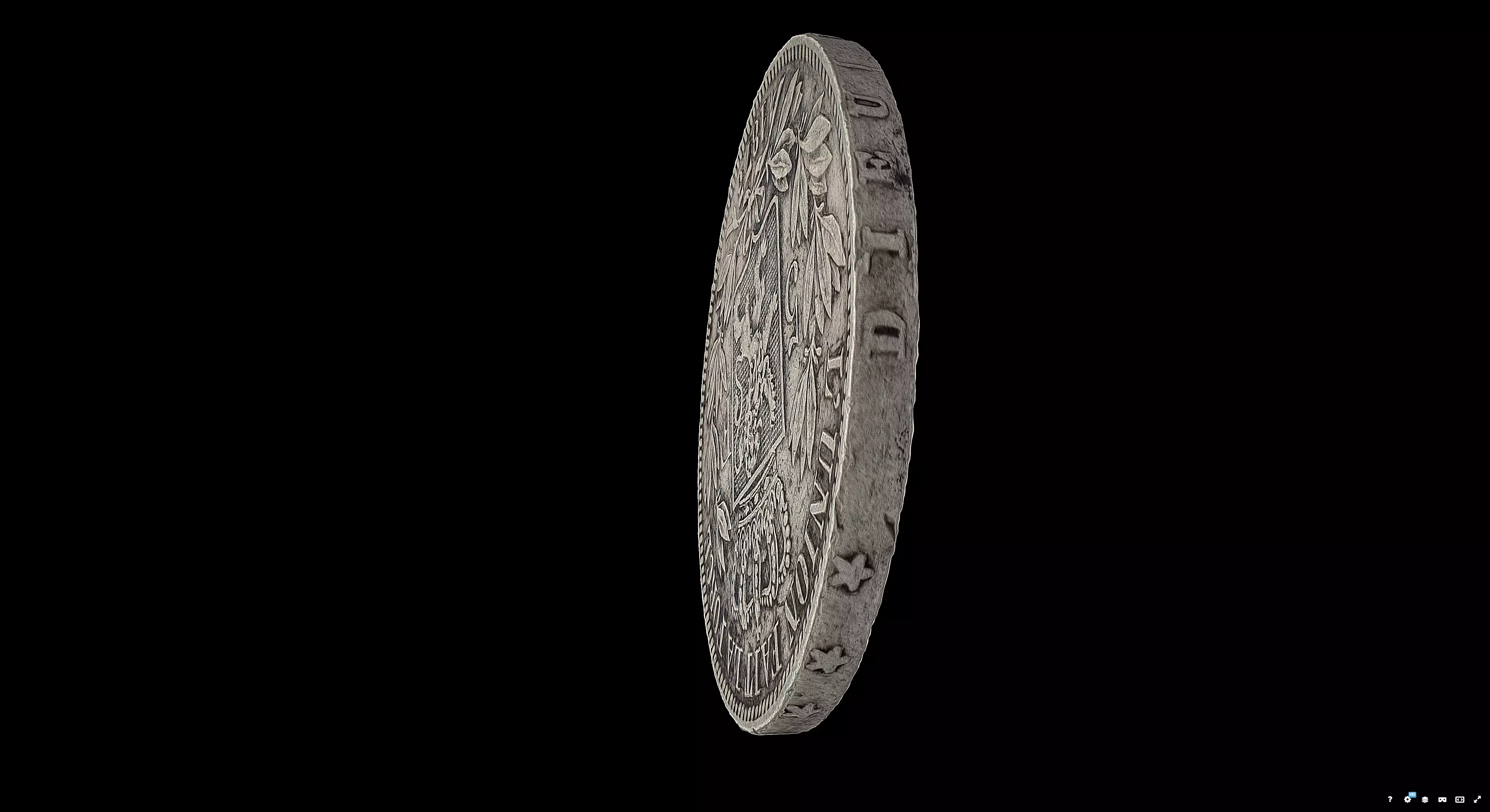 Monnaie 5 Francs Leopold II 3D model_1