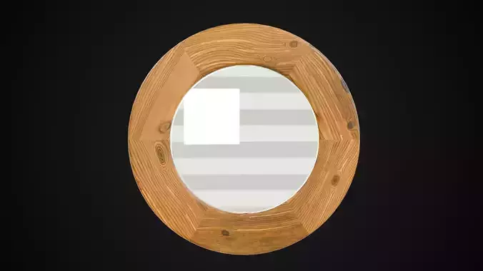 Round Pine Mirror