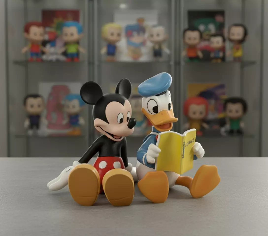 Donald And Mickey Comic Book - Disney - 3D print 3D print model_0