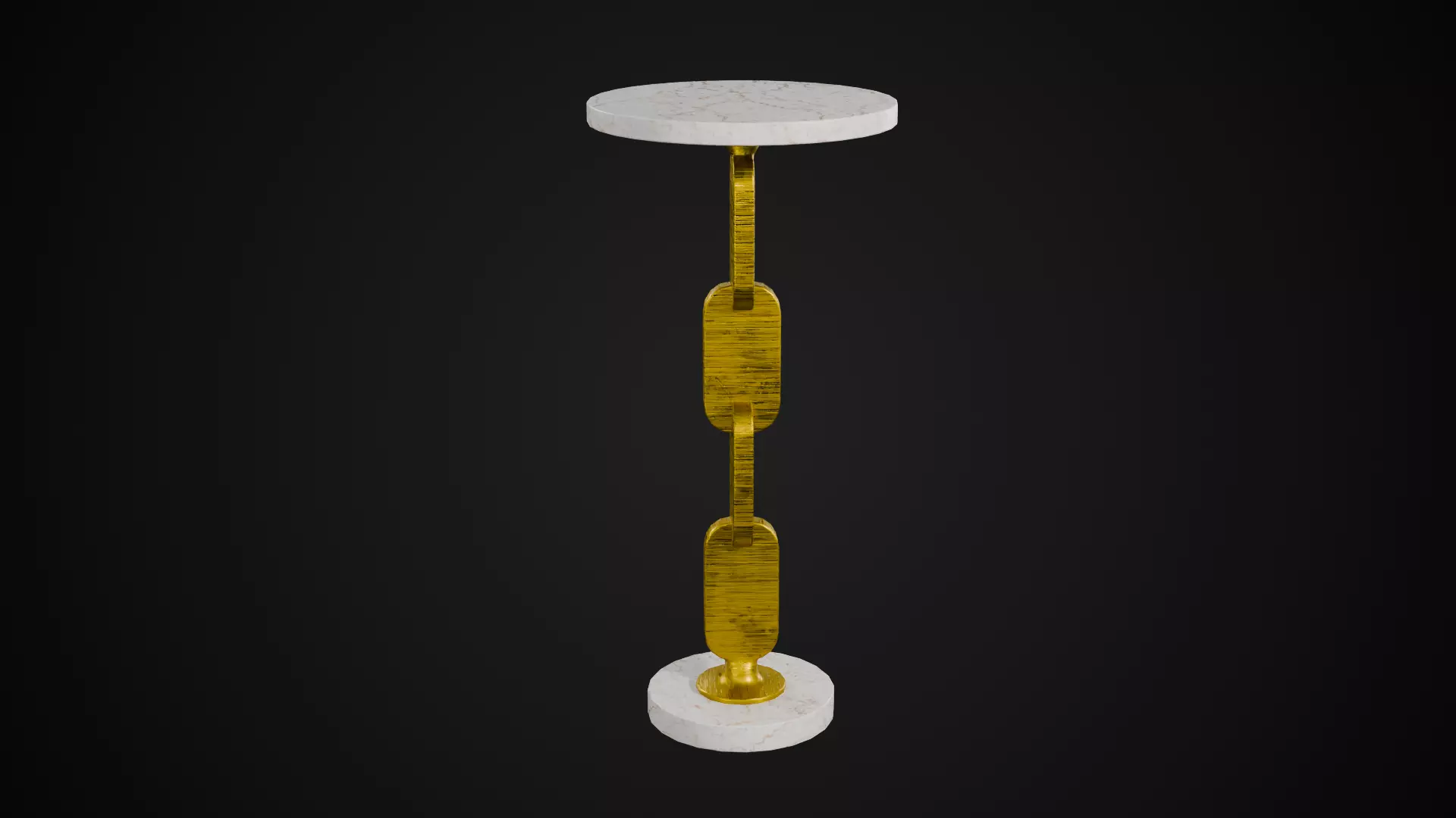 Brass and Marble Accent Table Low-poly 3D model