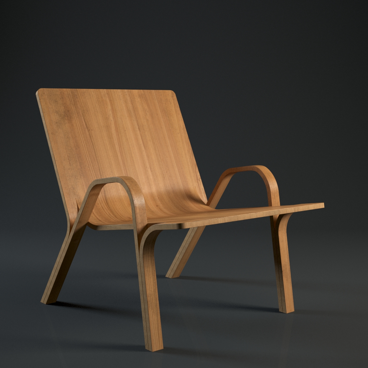 Vintage Ramified Armchair 3D model_1