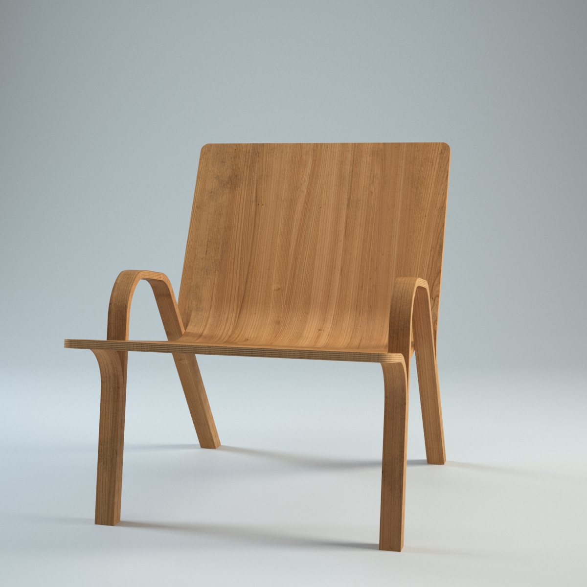 Vintage Ramified Armchair 3D model_3